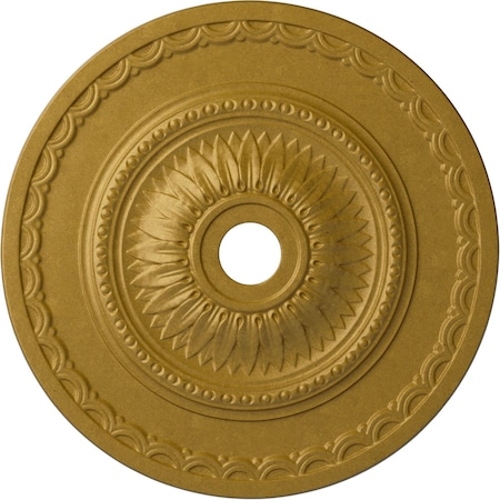 Ekena Millwork Sunflower Ceiling Medallion (Canopies up to 5 5/8"), 29 1/2"OD x 3 5/8"ID x 1 5/8"P, Pharaohs Gold CM29SFPGS